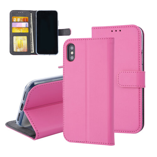 Roze hoesje iPhone X-Xs - Book Case - Pasjeshouder - Magneetsluiting