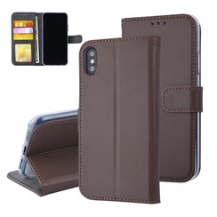 Apple iPhone X; iPhone Xs Kartenhalter Braun Book-Case hul -Magnetverschluss - Kunststof;TPU