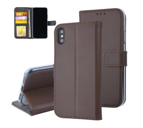 Bruin hoesje voor de iPhone X-Xs - Book Case - Pasjeshouder - Magneetsluiting Bruin hoesje voor de iPhone X-Xs - Book Case - Pasjeshouder - Magneetsluiting