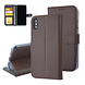 Bruin hoesje voor de iPhone X-Xs - Book Case - Pasjeshouder - Magneetsluiting Bruin hoesje voor de iPhone X-Xs - Book Case - Pasjeshouder - Magneetsluiting