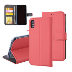 Apple iPhone X; iPhone Xs Kartenhalter Rot Book-Case hul -Magnetverschluss - Kunststof;TPU
