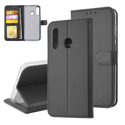 Samsung Galaxy M40 Kartenhalter Schwarz Book-Case hul -Magnetverschluss - Kunstleer; TPU