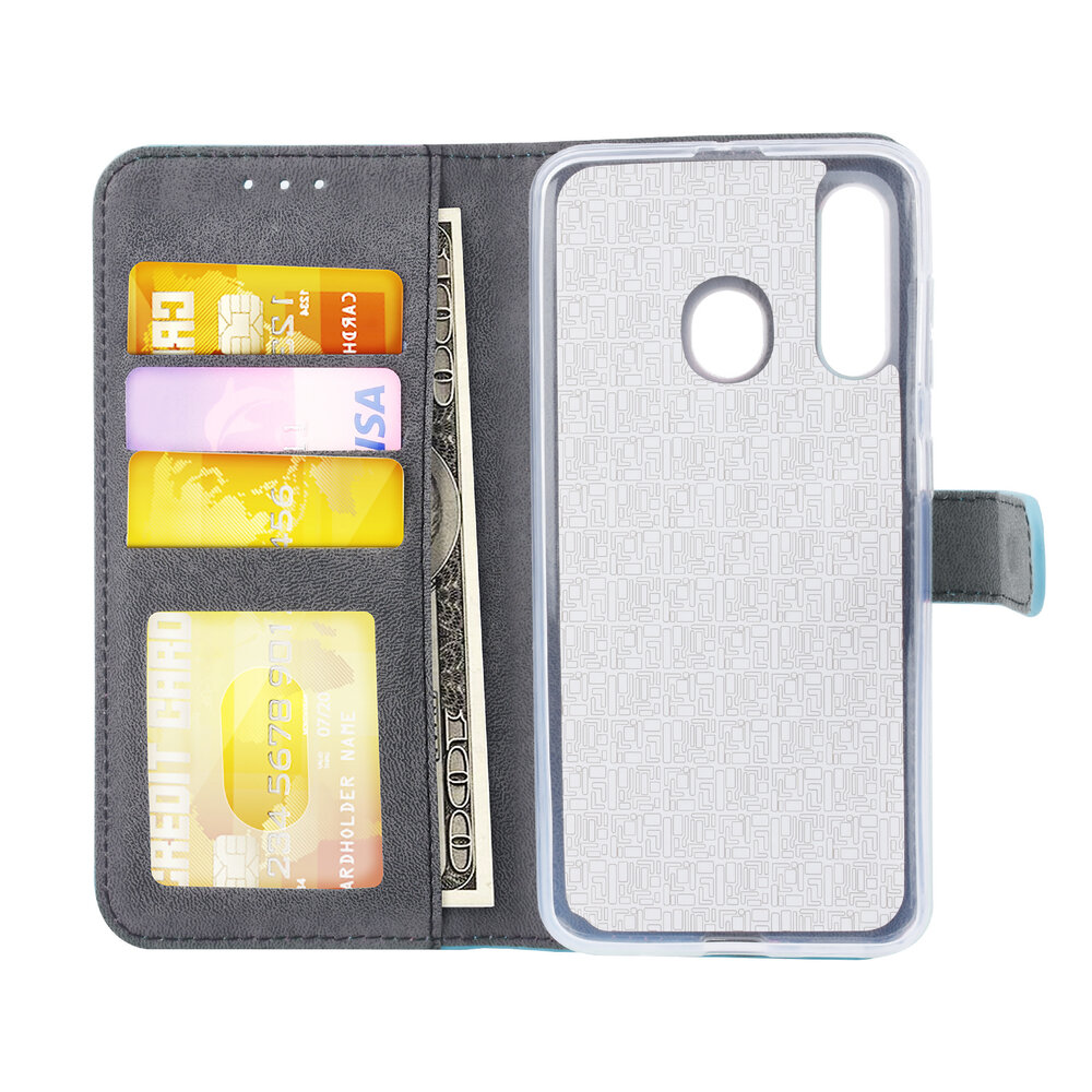 Samsung Galaxy M40 Titulaire de la carte L Bleu Book type housse - Fermeture magnétique Samsung Galaxy M40 Titulaire de la carte L Bleu Book type housse - Fermeture magnétique
