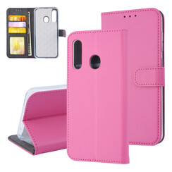 Samsung Galaxy M40 Kartenhalter Hot Pink Book-Case hul -Magnetverschluss - Kunstleer; TPU
