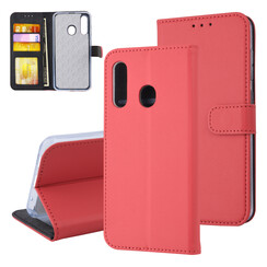Samsung Galaxy M40 Kartenhalter Rot Book-Case hul -Magnetverschluss - Kunstleer; TPU