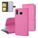 Samsung Galaxy A6s Titulaire de la carte Hot Rose Book type housse - Fermeture magnétique Samsung Galaxy A6s Titulaire de la carte Hot Rose Book type housse - Fermeture magnétique