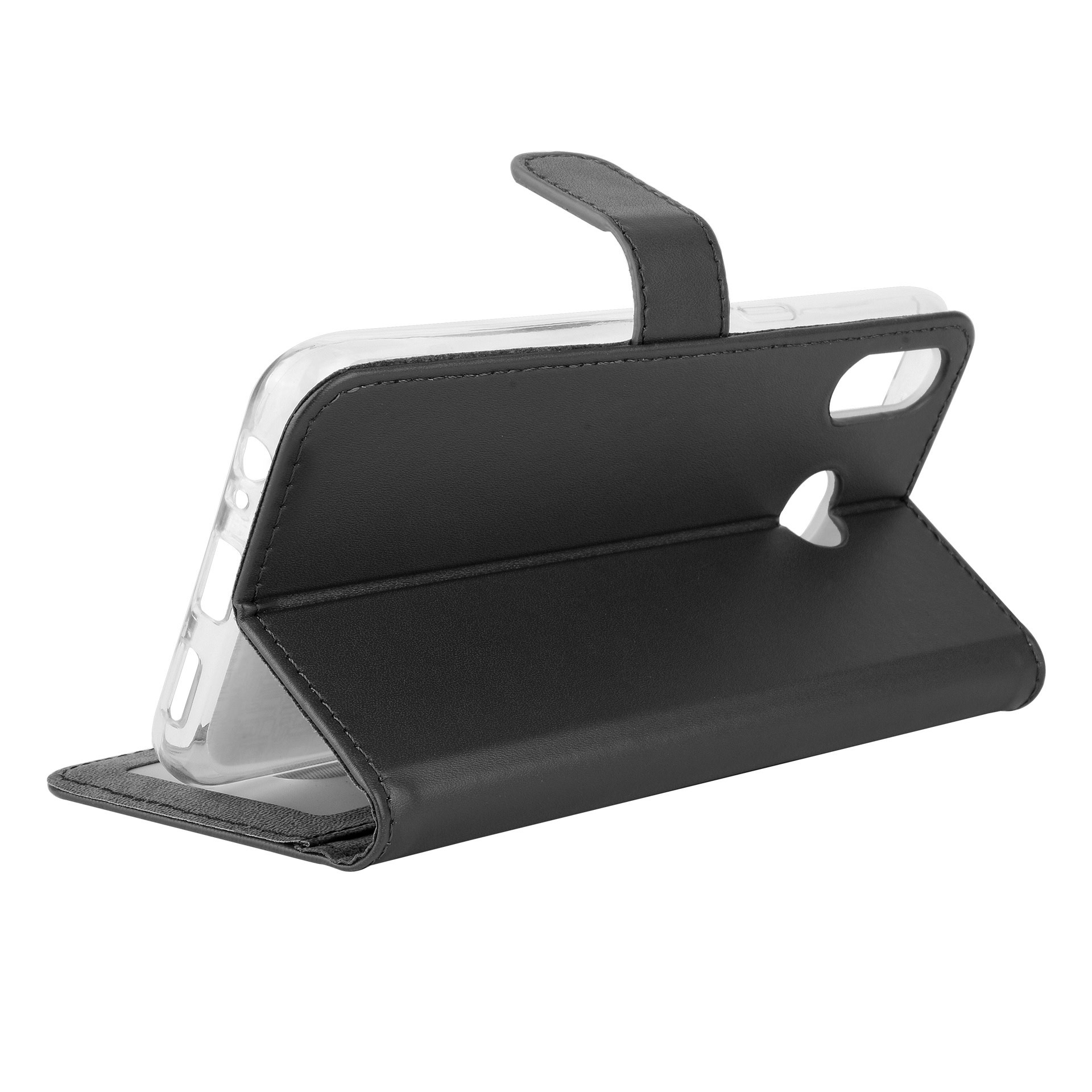 Zwart hoesje Samsung Galaxy A6s - Book Case - Pasjeshouder - Magneetsluiting, foto 6 van 6