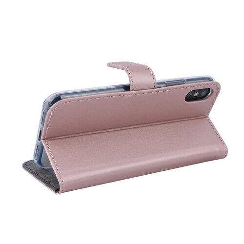 Apple iPhone X/Xs Kartenhalter Rose Gold Book-Case hul -Magnetverschluss - Kunstleer; TPU