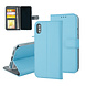 LichtBlauw hoesje iPhone X-Xs - Book Case - Pasjeshouder - Magneetsluiting LichtBlauw hoesje iPhone X-Xs - Book Case - Pasjeshouder - Magneetsluiting
