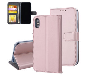 Rose Gold hoesje iPhone X-Xs - Book Case - Pasjeshouder - Magneetsluiting Rose Gold hoesje iPhone X-Xs - Book Case - Pasjeshouder - Magneetsluiting