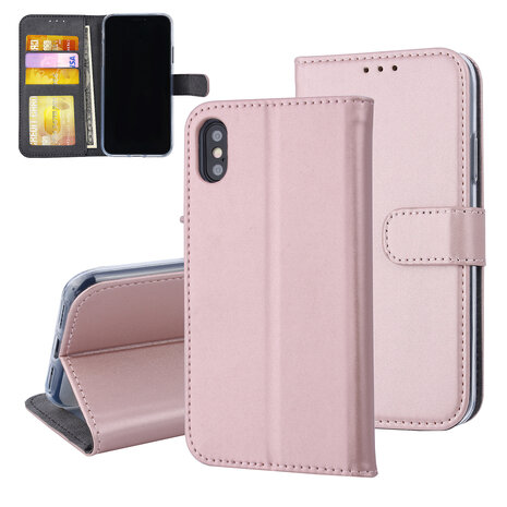 Apple iPhone X/Xs Kartenhalter Rose Gold Book-Case hul -Magnetverschluss - Kunstleer; TPU Apple iPhone X/Xs Kartenhalter Rose Gold Book-Case hul -Magnetverschluss - Kunstleer; TPU