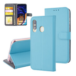 Samsung Galaxy A60 Kartenhalter Hell Blau Book-Case hul -Magnetverschluss - Kunstleer; TPU