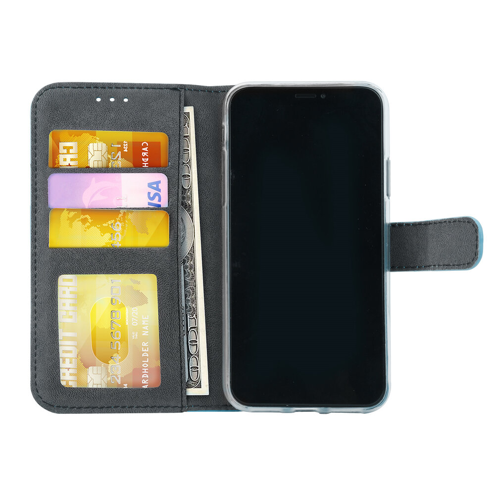 LichtBlauw hoesje iPhone X-Xs - Book Case - Pasjeshouder - Magneetsluiting LichtBlauw hoesje iPhone X-Xs - Book Case - Pasjeshouder - Magneetsluiting