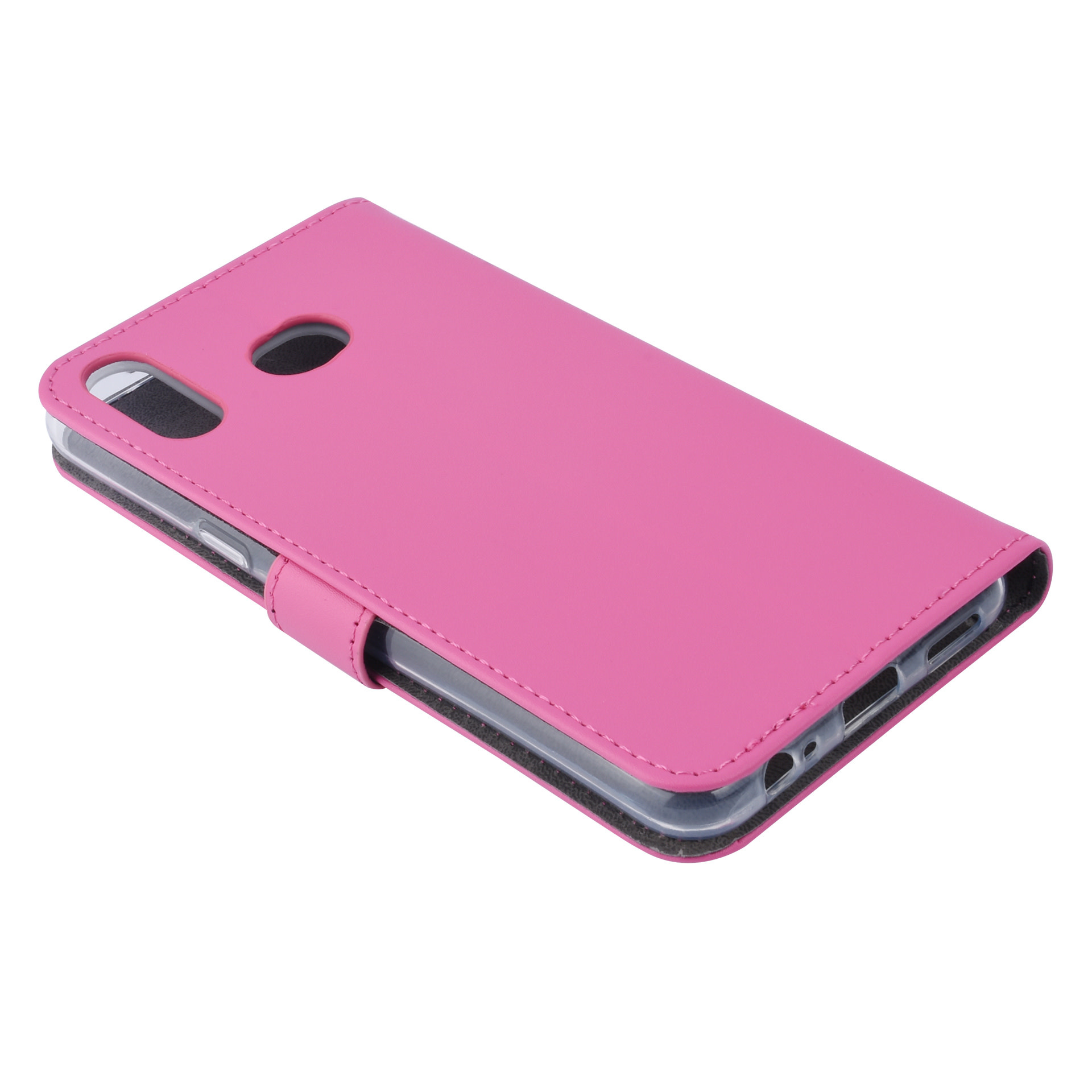 Felroze hoesje Samsung Galaxy A6s - Book Case - Pasjeshouder - Magneetsluiting, foto 6 van 6