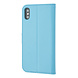 LichtBlauw hoesje iPhone X-Xs - Book Case - Pasjeshouder - Magneetsluiting LichtBlauw hoesje iPhone X-Xs - Book Case - Pasjeshouder - Magneetsluiting