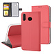 Samsung Galaxy A6s Card holder Red Book type case for Galaxy A6s Magnetic closure Samsung Galaxy A6s Card holder Red Book type case for Galaxy A6s Magnetic closure