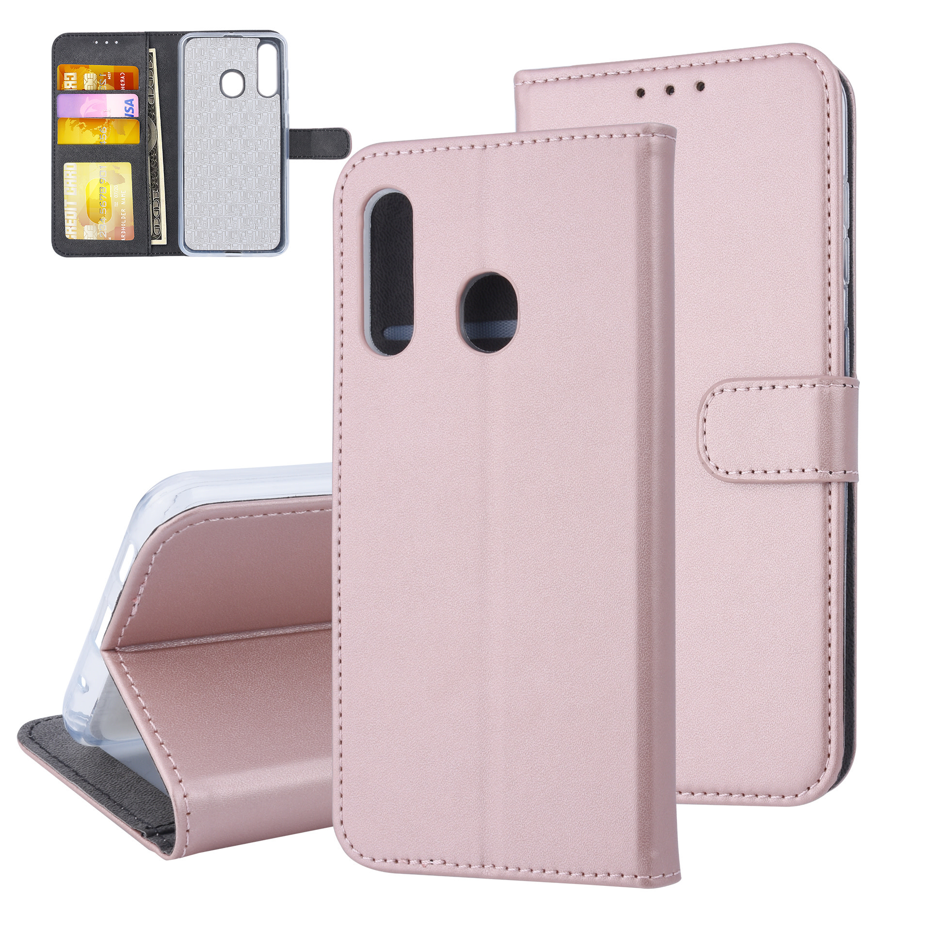 Rose Gold hoesje Samsung Galaxy M40 - Book Case - Pasjeshouder - Magneetsluiting (M405F)