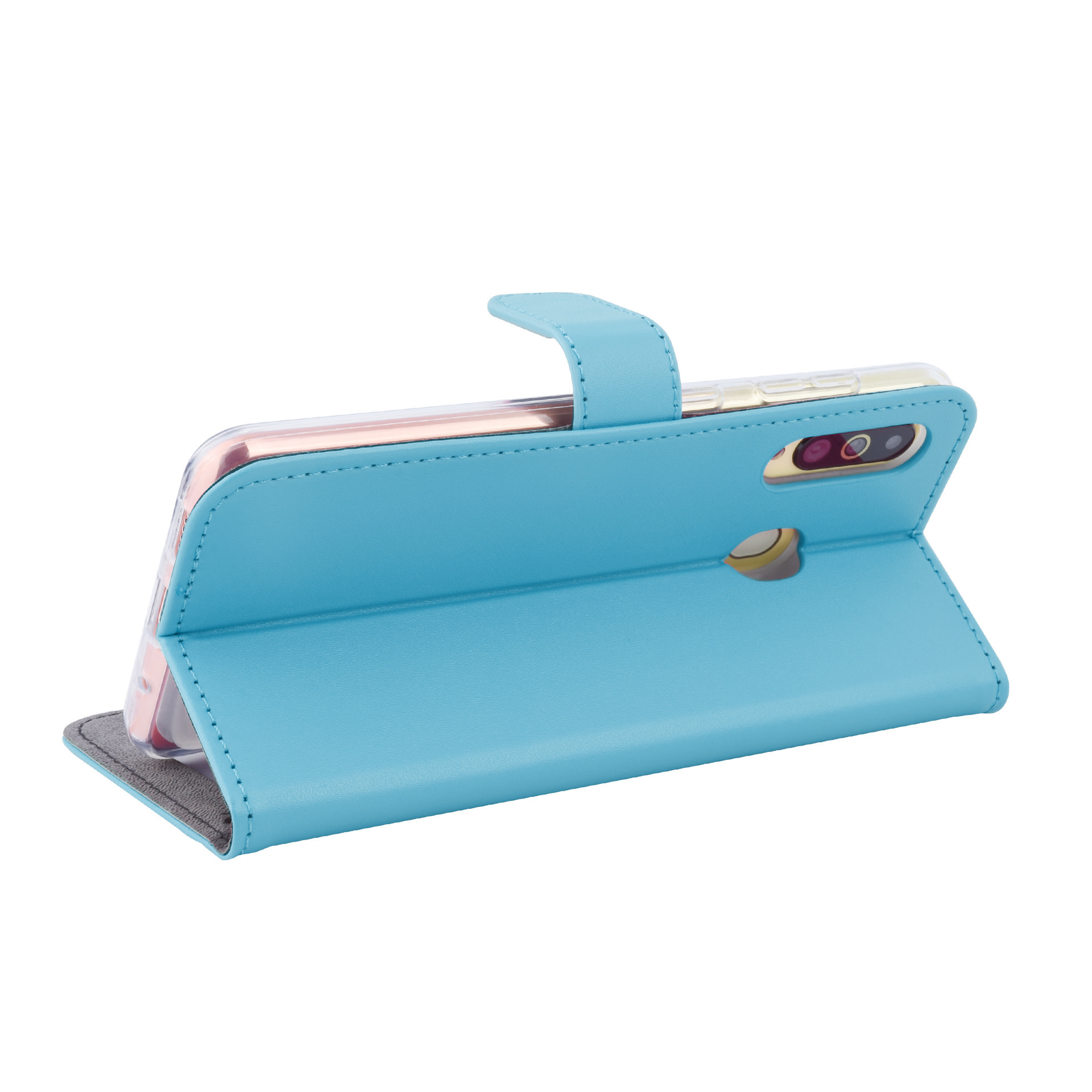 LichtBlauw hoesje Samsung Galaxy A60 - Book Case - Pasjeshouder - Magneetsluiting (A606F), foto 6 van 6