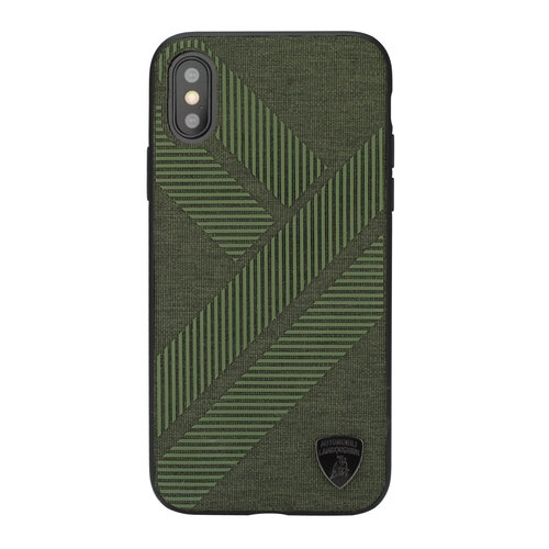 Lamborghini Lamborghini backcover hoesje Structure Apple iPhone Xs Max Groen - Silicone - TPU