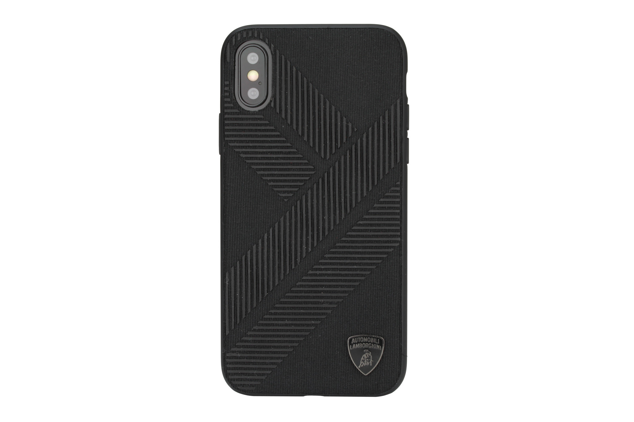 Lamborghini Lamborghini backcover hoesje Structure Apple iPhone Xs Max Zwart - Silicone - TPU