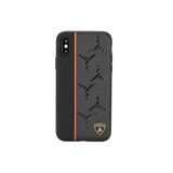 Lamborghini Lamborghini backcover hoesje Alcantara Apple iPhone Xs Max Oranje - Genuine Leather - Echt leer Lamborghini Lamborghini backcover hoesje Alcantara Apple iPhone Xs Max Oranje - Genuine Leather - Echt leer