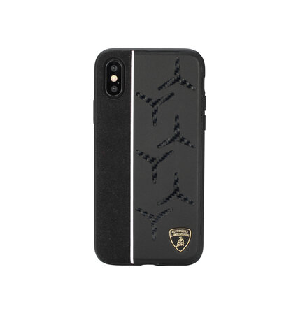Lamborghini Lamborghini back cover coque Samsung Galaxy S10+ Alcantara Blanc - Genuine Leather