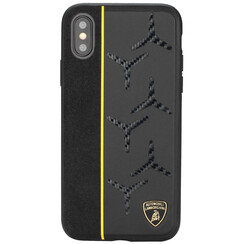 Lamborghini Back-Cover hul Samsung Galaxy S10+ Alcantara Gelb -Genuine Leather - Echt leer