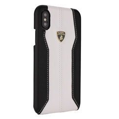 Lamborghini back cover coque Apple iPhone XR D1 Serie Blanc - Genuine Leather