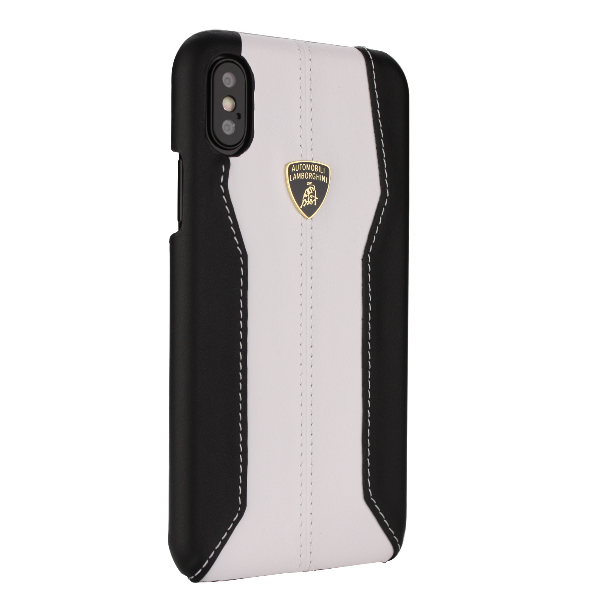Lamborghini Lamborghini backcover hoesje D1 Serie Apple iPhone XR Wit - Genuine Leather - Echt leer
