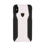 Lamborghini Lamborghini backcover hoesje D1 Serie Apple iPhone Xs Max Wit - Genuine Leather - Echt leer Lamborghini Lamborghini backcover hoesje D1 Serie Apple iPhone Xs Max Wit - Genuine Leather - Echt leer