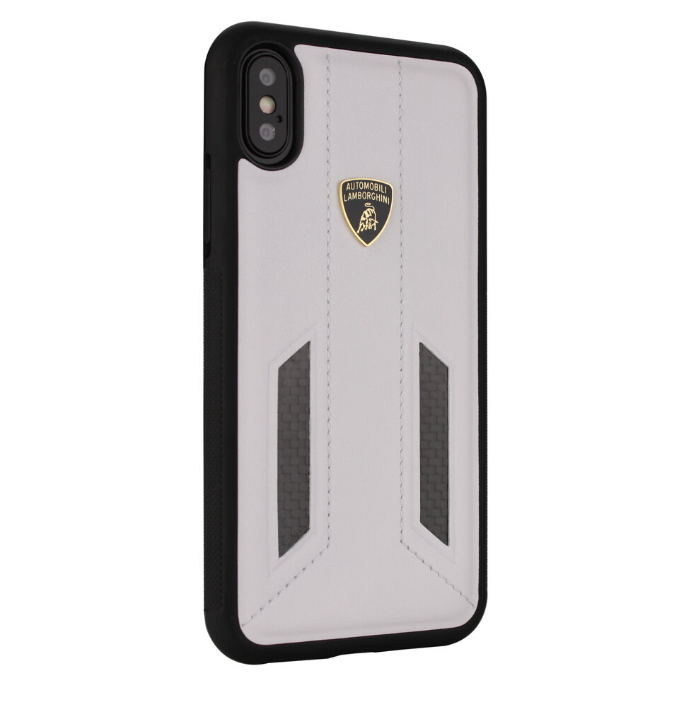 Lamborghini Lamborghini back cover coque Apple iPhone X-Xs D6 Serie Blanc - Genuine Leather Lamborghini Lamborghini back cover coque Apple iPhone X-Xs D6 Serie Blanc - Genuine Leather