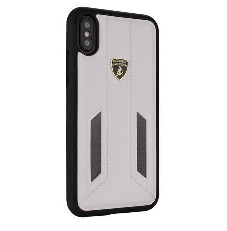 Lamborghini Lamborghini back cover coque Apple iPhone X-Xs D6 Serie Blanc - Genuine Leather Lamborghini Lamborghini back cover coque Apple iPhone X-Xs D6 Serie Blanc - Genuine Leather