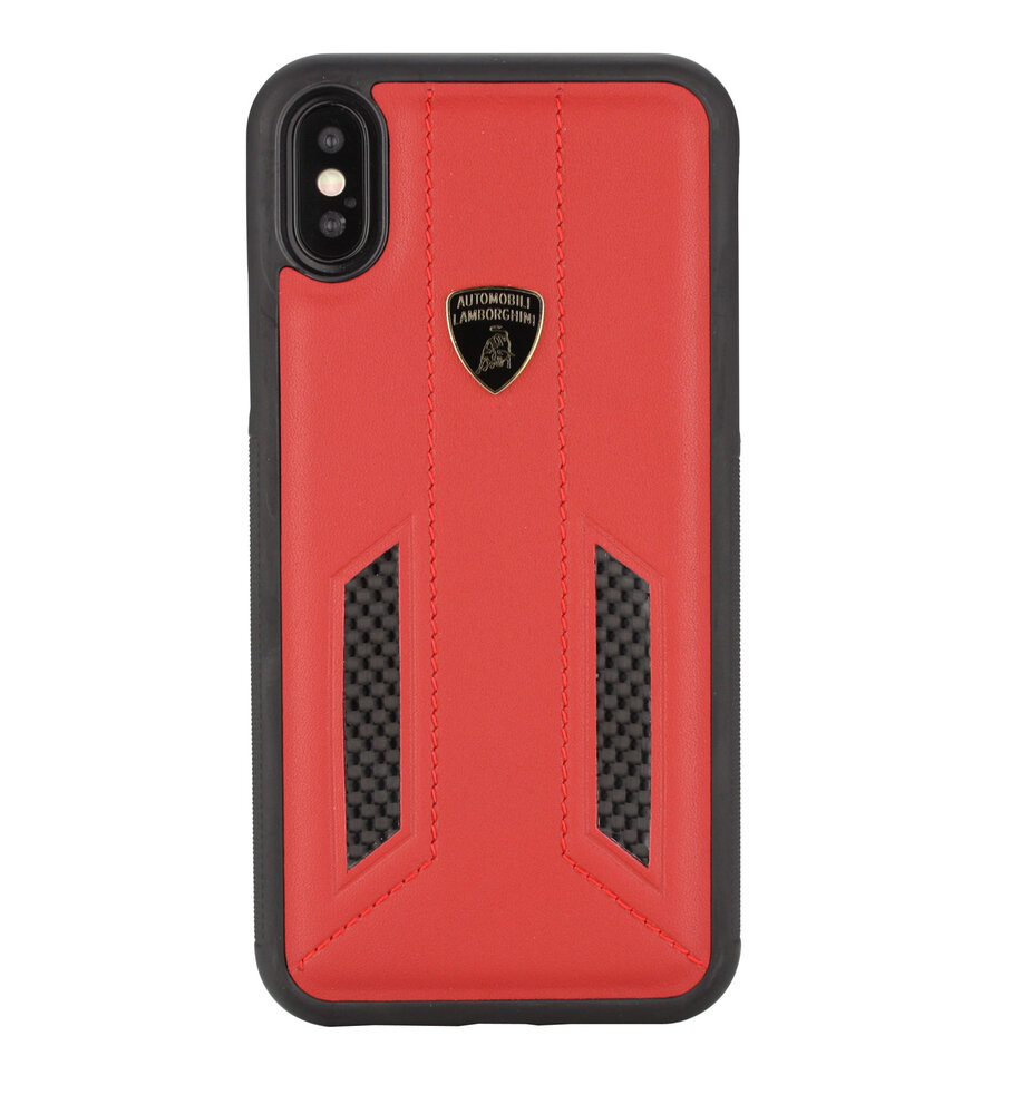 Lamborghini Lamborghini back cover case Apple iPhone Xs Max D6 Serie Red - Genuine Leather Lamborghini Lamborghini back cover case Apple iPhone Xs Max D6 Serie Red - Genuine Leather