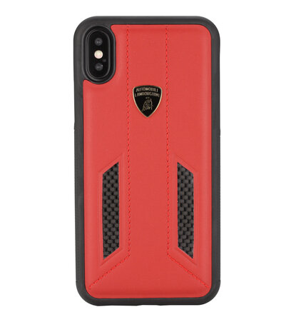 Lamborghini Lamborghini back cover case Apple iPhone Xs Max D6 Serie Red - Genuine Leather Lamborghini Lamborghini back cover case Apple iPhone Xs Max D6 Serie Red - Genuine Leather
