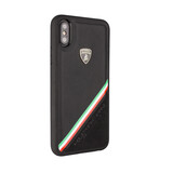 Lamborghini Lamborghini Back-Cover hul Apple iPhone Xs Max Alcantara Schwarz -Genuine Leather - Echt leer Lamborghini Lamborghini Back-Cover hul Apple iPhone Xs Max Alcantara Schwarz -Genuine Leather - Echt leer