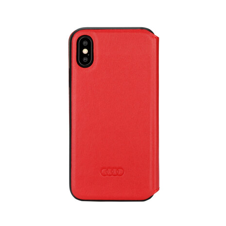 Audi Audi Book-Case hul Apple iPhone X-Xs TT Serie Rot -Sythetic leather - Kunstleer; TPU Audi Audi Book-Case hul Apple iPhone X-Xs TT Serie Rot -Sythetic leather - Kunstleer; TPU