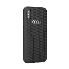 Audi Back-Cover hul Apple iPhone Xs Max A6 Serie Schwarz -Sythetic leather - Kunstleer; TPU