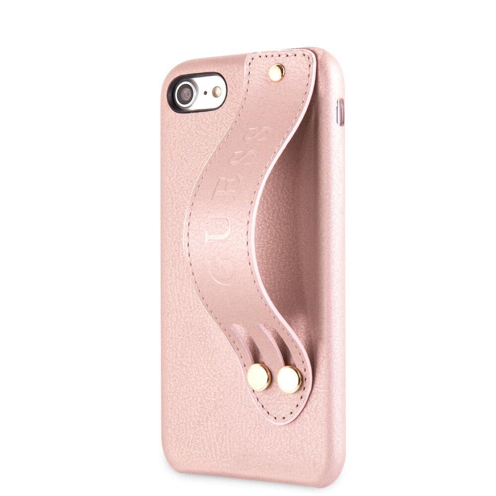 Guess Guess Back-Cover hul Apple iPhone 7-8 Strap Pink -Iridescent - Kunstleer; TPU Guess Guess Back-Cover hul Apple iPhone 7-8 Strap Pink -Iridescent - Kunstleer; TPU