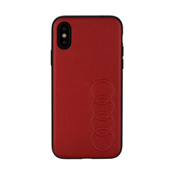 Audi backcover hoesje TT Serie Apple iPhone Xs Max Rood - Sythetic leather - Kunstleer; TPU