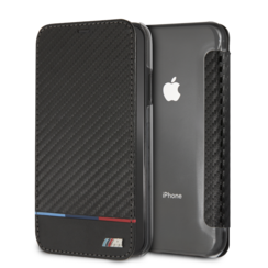 BMW Book-Case hul Apple iPhone XS Max Smooth Leather Tricolor -Tricolor Stripe - Kunstleer; TPU