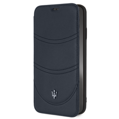 Maserati book type housse Apple iPhone XS Max Granslusso Navy - Book Case