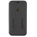 Lamborghini Lamborghini Book-Case hul Apple iPhone X-Xs D6 Serie Schwarz -Genuine Leather - Echt leer