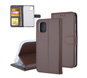 Bruin hoesje iPhone 11 Pro Max - Book Case - Pasjeshouder - Magneetsluiting Bruin hoesje iPhone 11 Pro Max - Book Case - Pasjeshouder - Magneetsluiting