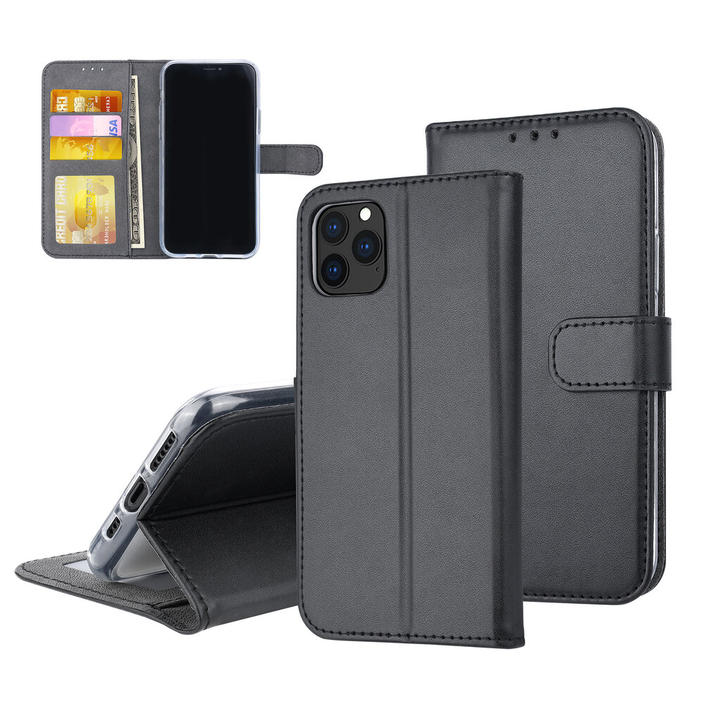 Book-Case hul Apple iPhone 11 Pro Kartenhalter Schwarz -Magnetverschluss - Kunstleer; TPU Book-Case hul Apple iPhone 11 Pro Kartenhalter Schwarz -Magnetverschluss - Kunstleer; TPU