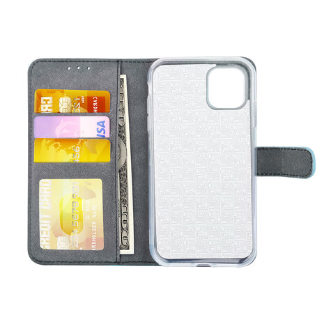 Book-Case hul Apple iPhone 11 Kartenhalter Blau -Magnetverschluss - Kunstleer; TPU Book-Case hul Apple iPhone 11 Kartenhalter Blau -Magnetverschluss - Kunstleer; TPU