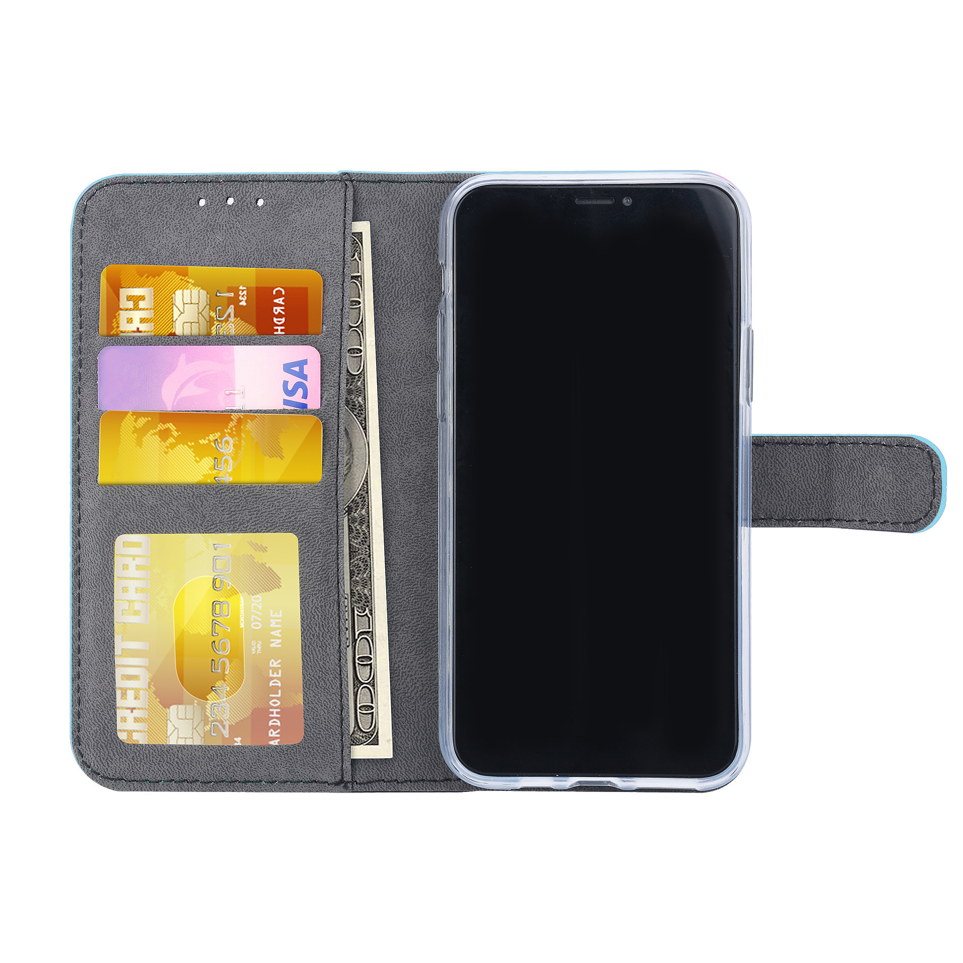 Blauw hoesje iPhone 11 Pro - Book Case - Pasjeshouder - Magneetsluiting, foto 3 van 5
