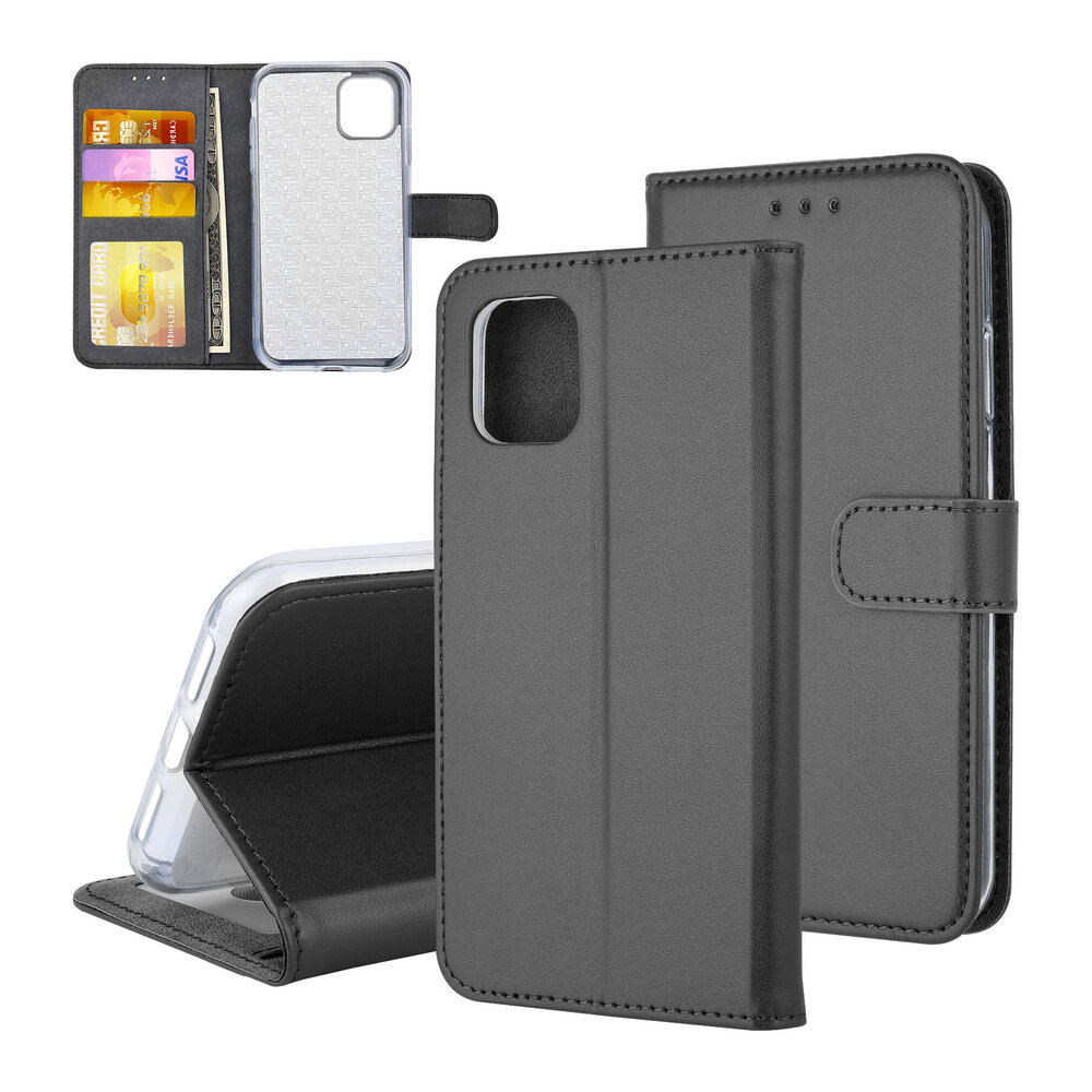 Book type case Apple iPhone 11 Card holder Black - Magnetic closure Book type case Apple iPhone 11 Card holder Black - Magnetic closure