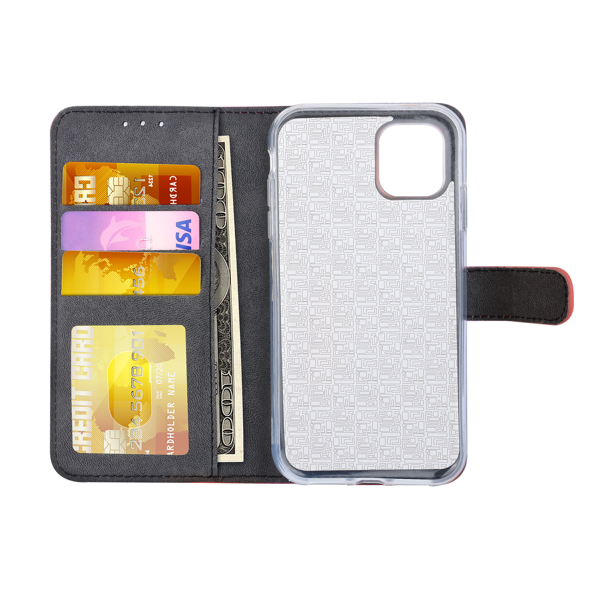 Rood hoesje iPhone 11 Pro Max - Book Case - Pasjeshouder - Magneetsluiting, foto 4 van 5