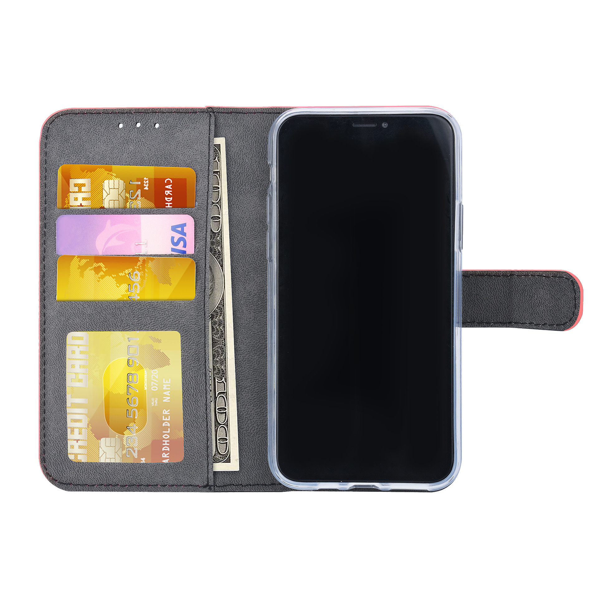 Rood hoesje iPhone 11 Pro - Book Case - Pasjeshouder - Magneetsluiting, foto 3 van 5