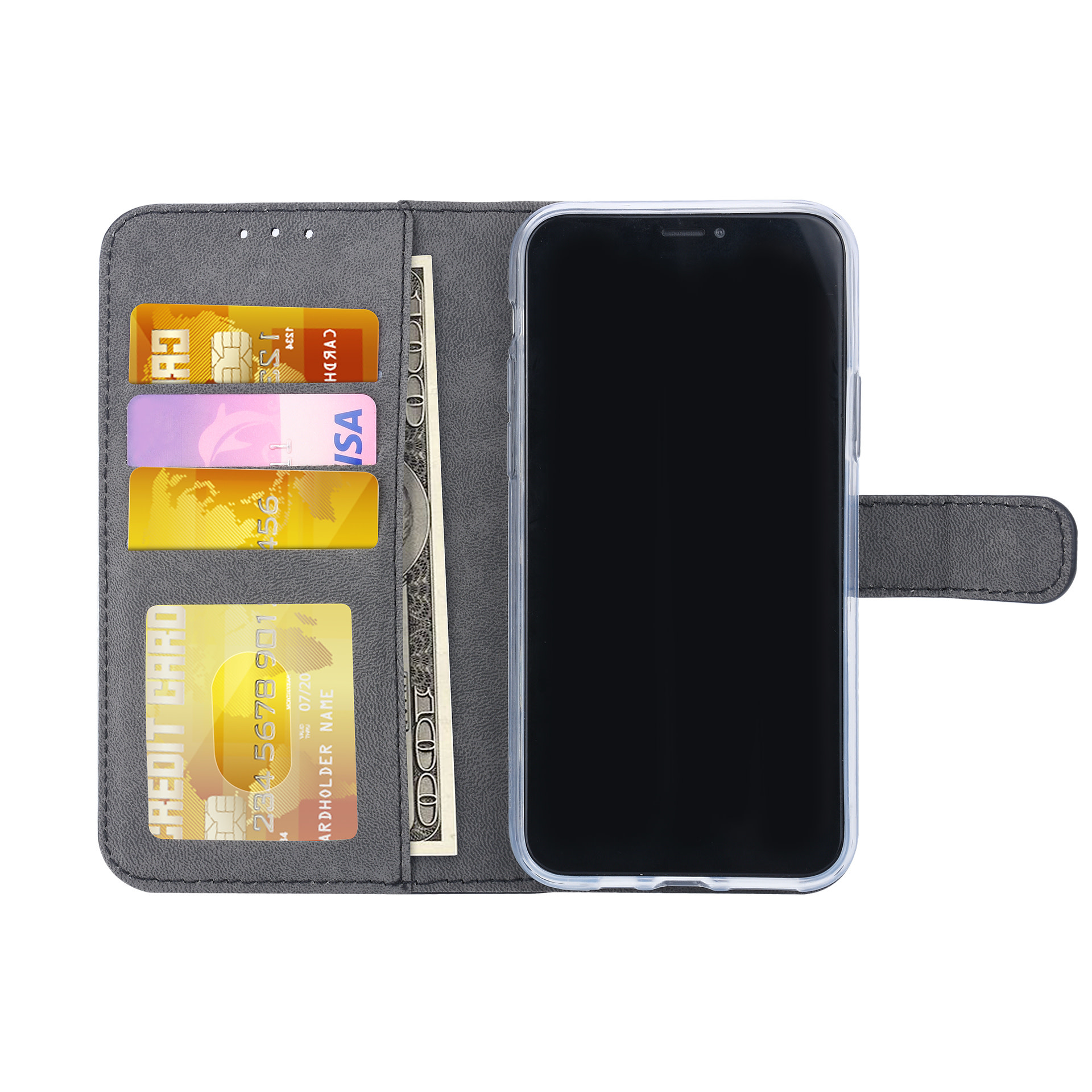 Zwart hoesje iPhone 11 Pro - Book Case - Pasjeshouder - Magneetsluiting, foto 3 van 5